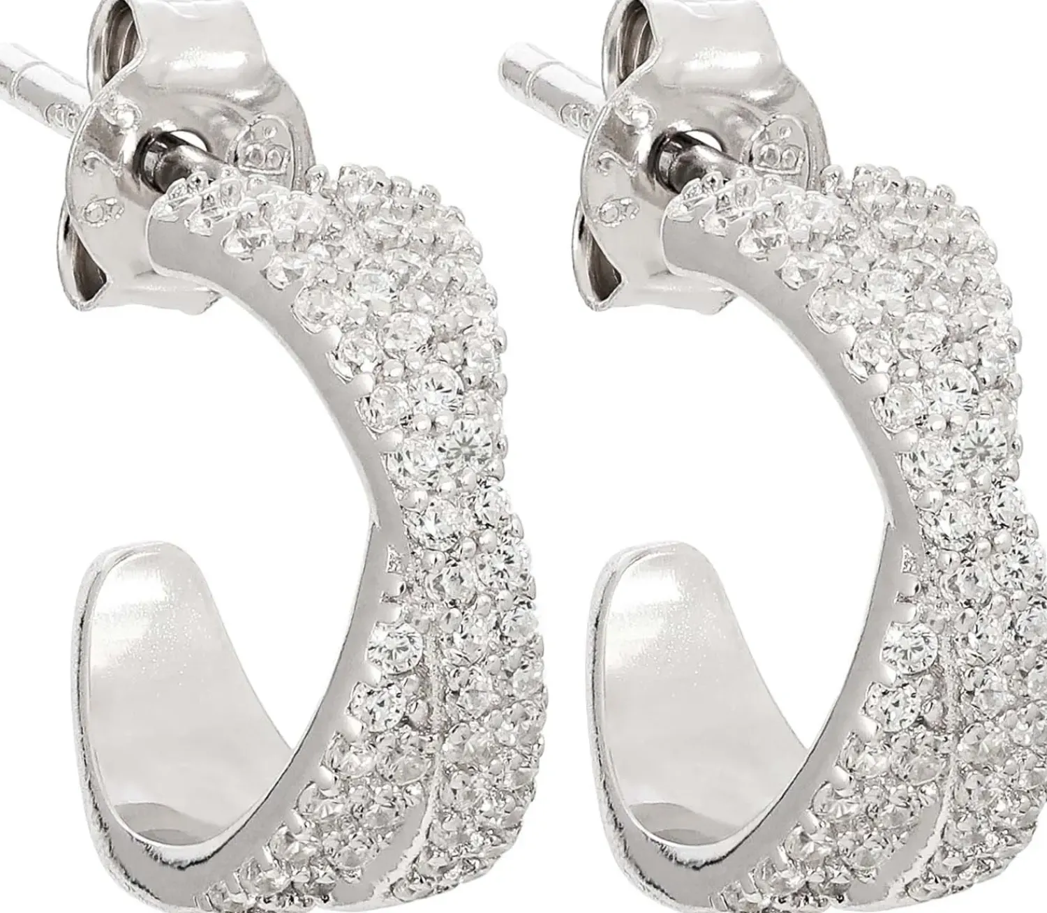 Bijou Brigitte Creolen|Ohrringe 925Er Silber>Creolen - Zirkonia Twist silber