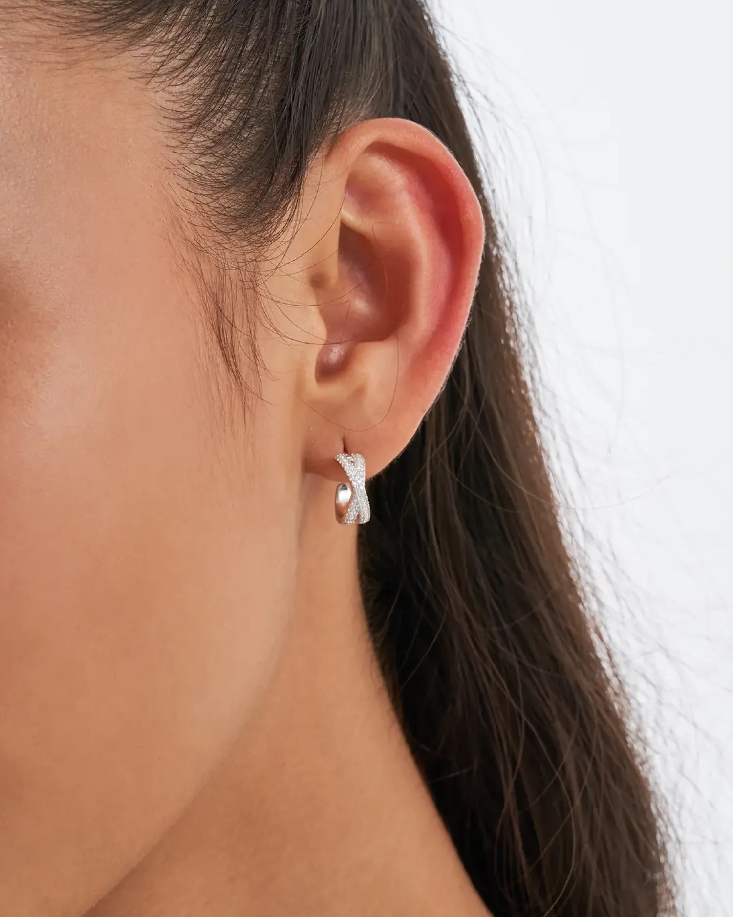 Bijou Brigitte Creolen|Ohrringe 925Er Silber>Creolen - Zirkonia Twist silber