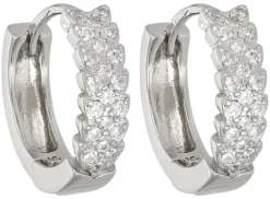 Bijou Brigitte Silver Crystals|Brautohrringe>Creole - Rhodium Plating silber