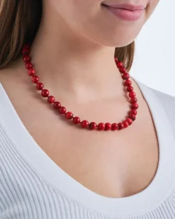 Bijou Brigitte Boho-Schmuck>Edelstein Kette - Lovely Coral rot