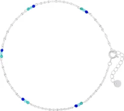 Bijou Brigitte Fußkettchen>Fußkettchen - Blue Sequins blau, silber
