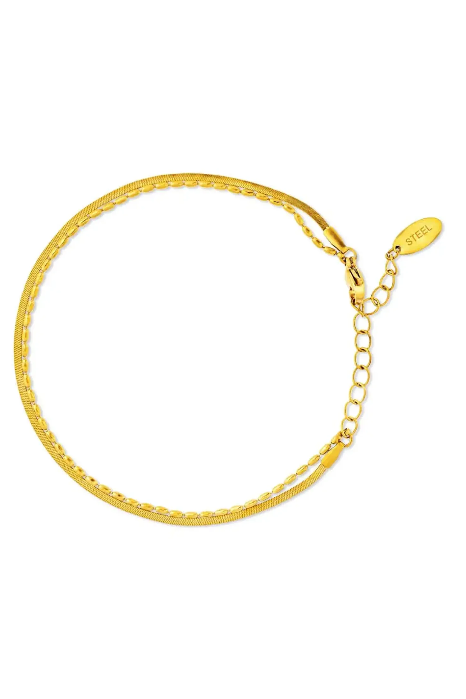 Bijou Brigitte Wasserfester Schmuck|Fußkettchen>Fußkettchen - Glossy Duo gold