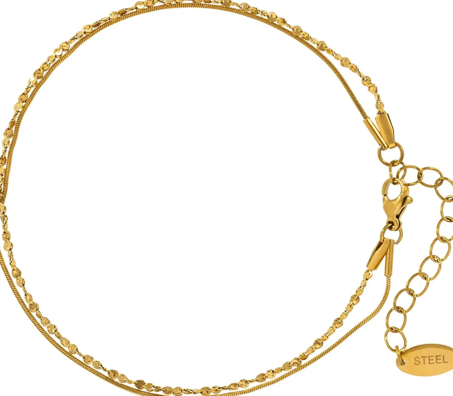 Bijou Brigitte Wasserfester Schmuck|Fußkettchen>Fußkettchen - Glossy Steel gold