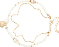 Bijou Brigitte Maritimer Schmuck|Fußkettchen>Fußkettchen - Lovely Shell gold, weiß