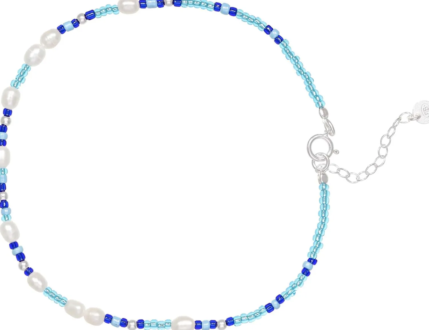 Bijou Brigitte Perlenschmuck|Fußkettchen>Fußkettchen - Ocean Colors weiß, blau