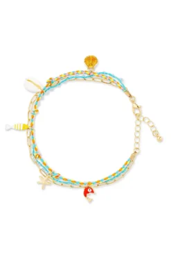Bijou Brigitte Fußkettchen|Maritimer Schmuck>Fußkettchen - Ocean Treasures türkis, gold, blau