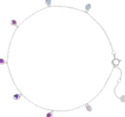 Bijou Brigitte Fußkettchen>Fußkettchen - Rainbow Zirconia silber