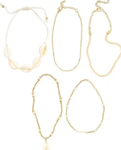 Bijou Brigitte Maritimer Schmuck|Fußkettchen>Fußkettchen-Set - Sunny Beach beige, braun, gold