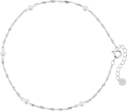 Bijou Brigitte Perlenschmuck|Fußkettchen>Fußkettchen - Silver Elegance weiß, silber