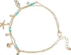 Bijou Brigitte Maritimer Schmuck|Fußkettchen>Fußkettchen - Sparkling Pendants gold