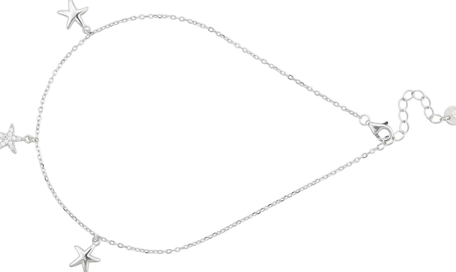 Bijou Brigitte Fußkettchen|Maritimer Schmuck>Fußkettchen - Sparkling Starfish silber