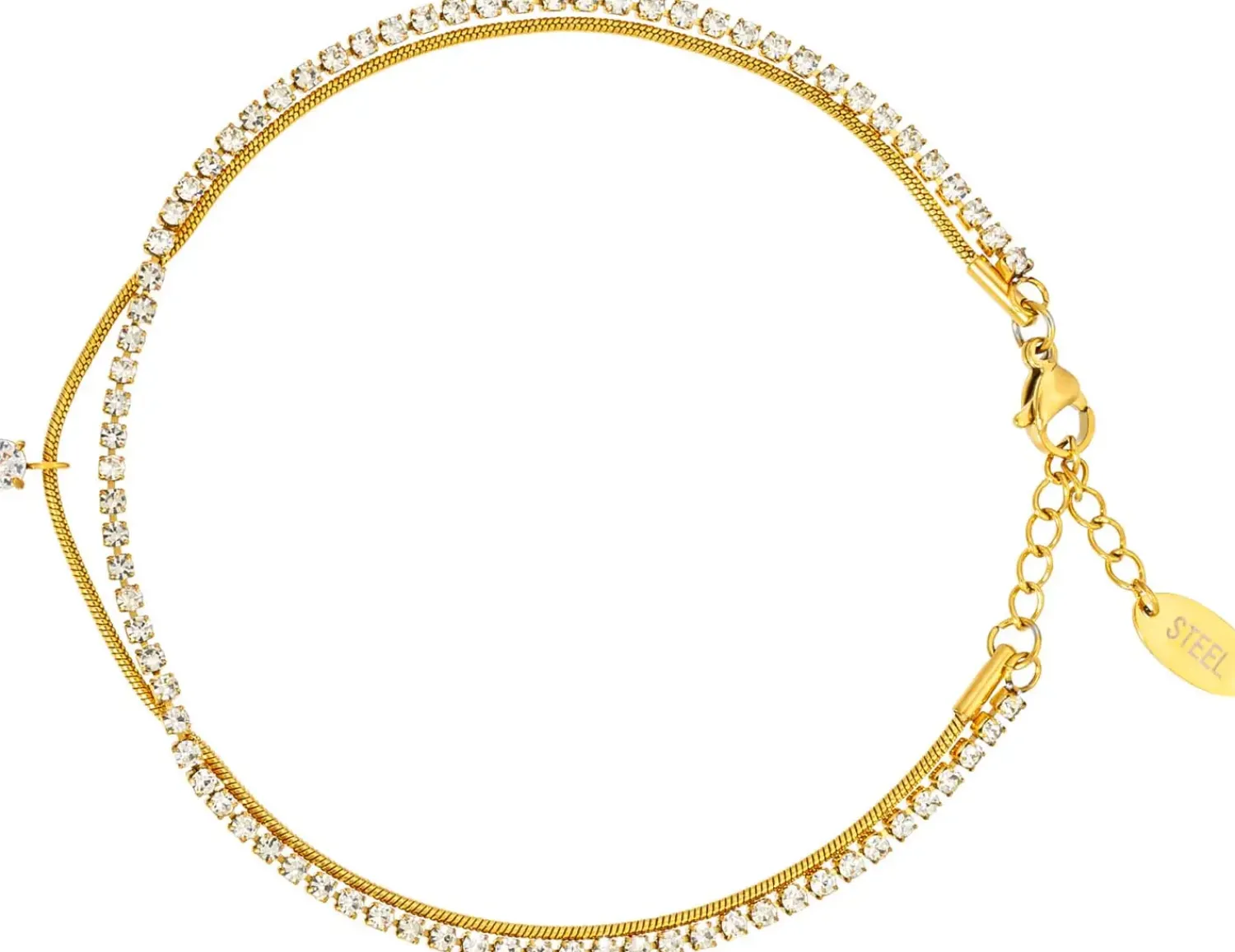 Bijou Brigitte Wasserfester Schmuck|Fußkettchen>Fußkettchen - Sparkling Steel gold