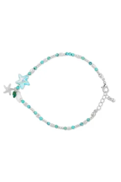 Bijou Brigitte Fußkettchen|Muschelschmuck>Fußkettchen - Summer Turqouise türkis, silber