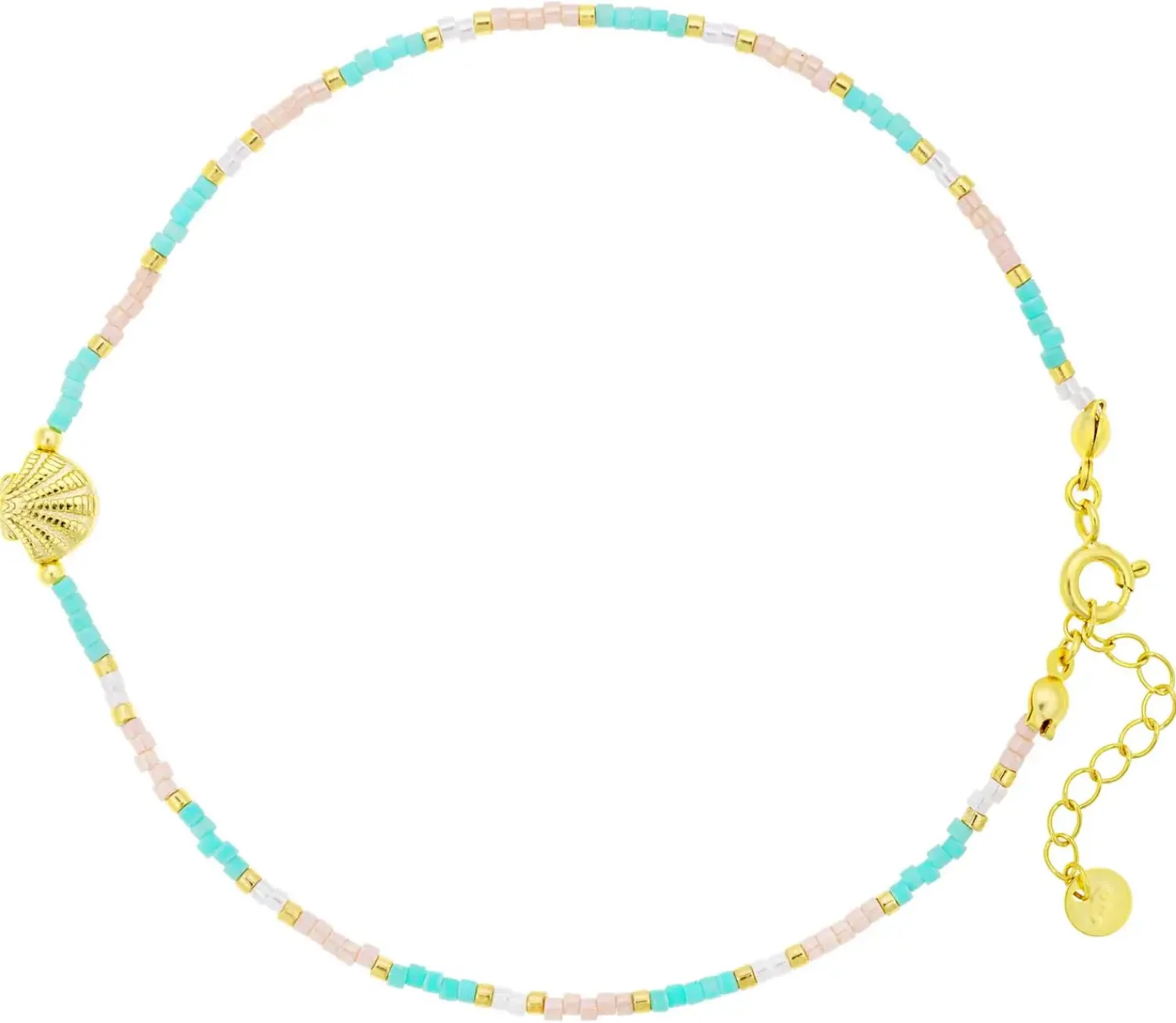 Bijou Brigitte Fußkettchen|Muschelschmuck>Fußkettchen - Sweet Shell türkis, gold