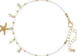 Bijou Brigitte Fußkettchen|Maritimer Schmuck>Fußkettchen - White Shine weiß