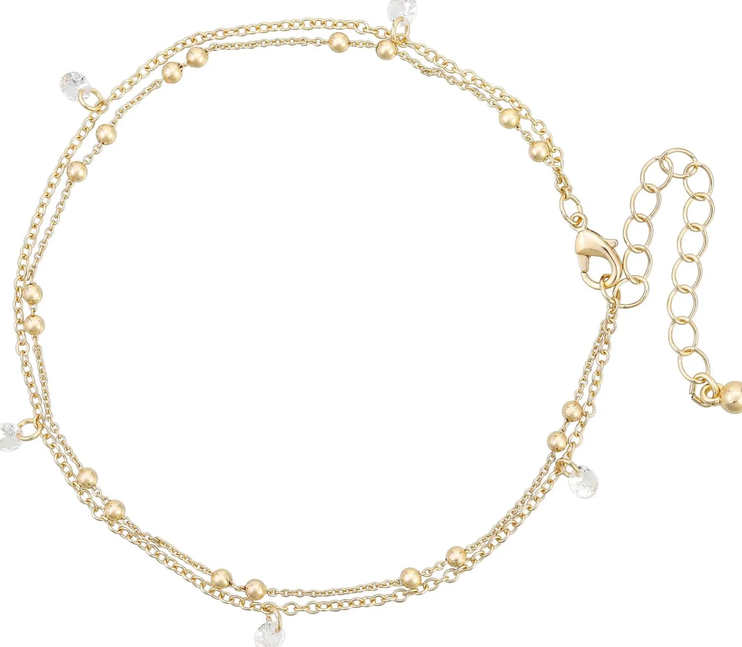 Bijou Brigitte Fußkettchen>Fußkettchen - Zirkonia gold