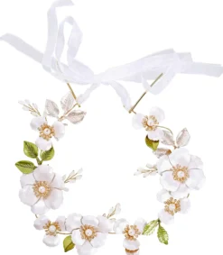 Bijou Brigitte Perlenschmuck|Brauthaarschmuck>Haarband - Vibrant Flowers gold, weiß
