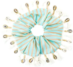 Bijou Brigitte Scrunchies|Muschelschmuck>Haargummi - Boho Style türkis