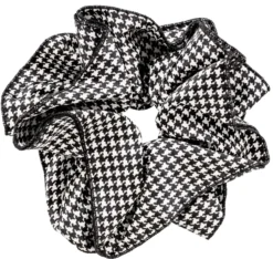 Bijou Brigitte Scrunchies>Haargummi - Checkered Classic schwarz, weiß