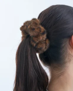 Bijou Brigitte Scrunchies>Haargummi - Cozy Leo braun