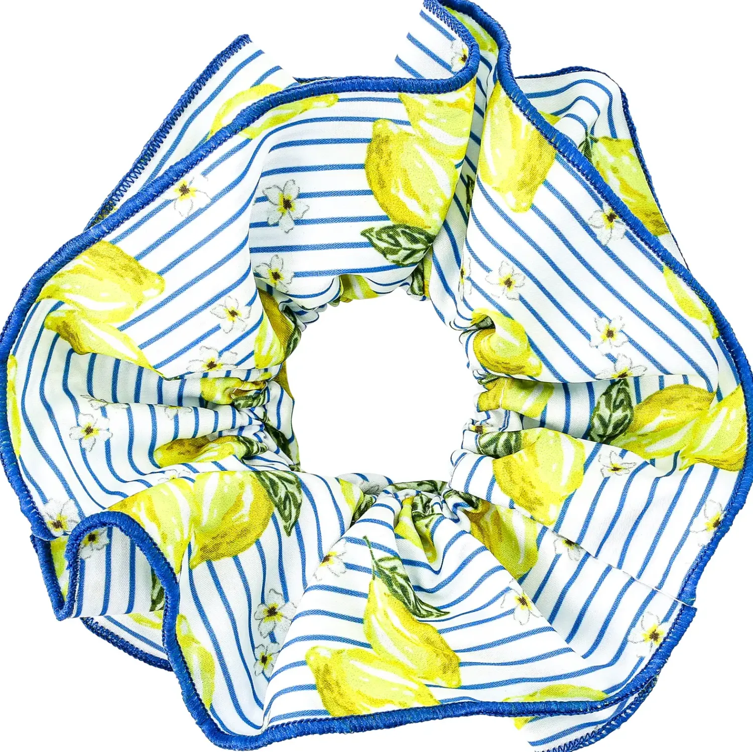 Bijou Brigitte Scrunchies>Haargummi - Fruity Lemon blau, gelb