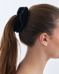 Bijou Brigitte Scrunchies>Haargummi - Midnight Glam schwarz