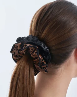Bijou Brigitte Scrunchies|Leo-Schmuck>Haargummi Set - Black Leo schwarz, braun