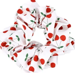 Bijou Brigitte Scrunchies>Haargummi - Soft Cherry weiß, rot