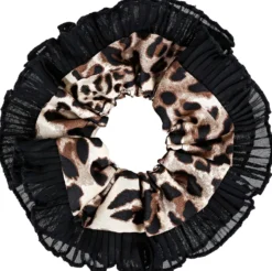 Bijou Brigitte Scrunchies|Leo-Schmuck>Haargummi - Soft Leo schwarz, braun