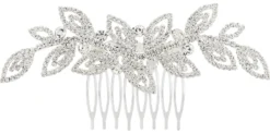 Bijou Brigitte Brauthaarschmuck|Brautschmuck>Haarkamm - Crystal Leaves silber