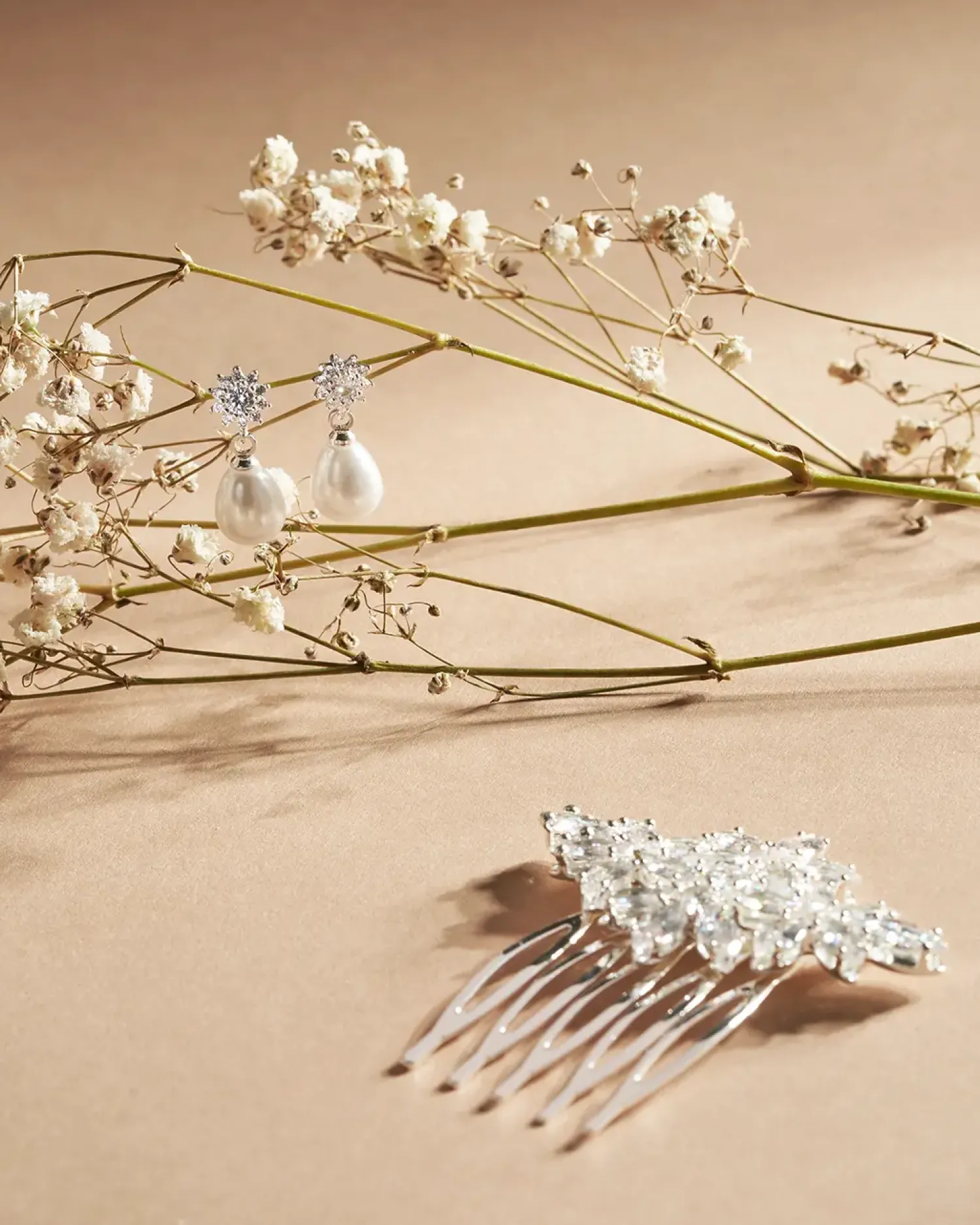 Bijou Brigitte Brauthaarschmuck|Brauthaarschmuck>Haarkamm - Floral Zirconia silber
