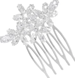 Bijou Brigitte Brauthaarschmuck|Brauthaarschmuck>Haarkamm - Floral Zirconia silber