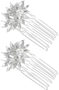 Bijou Brigitte Brauthaarschmuck|Brauthaarschmuck>Haarkamm-Set - Perfect Shine silber