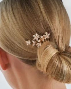Bijou Brigitte Brauthaarschmuck|Brauthaarschmuck>Haarkamm-Set - Sparkling Bloom gold