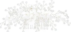 Bijou Brigitte Perlenschmuck|Brauthaarschmuck>Haarkamm - Wonderful Pearls weiß, silber