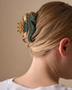 Bijou Brigitte Haarklammern>Haarklammer - Cyan Sea gold, türkis