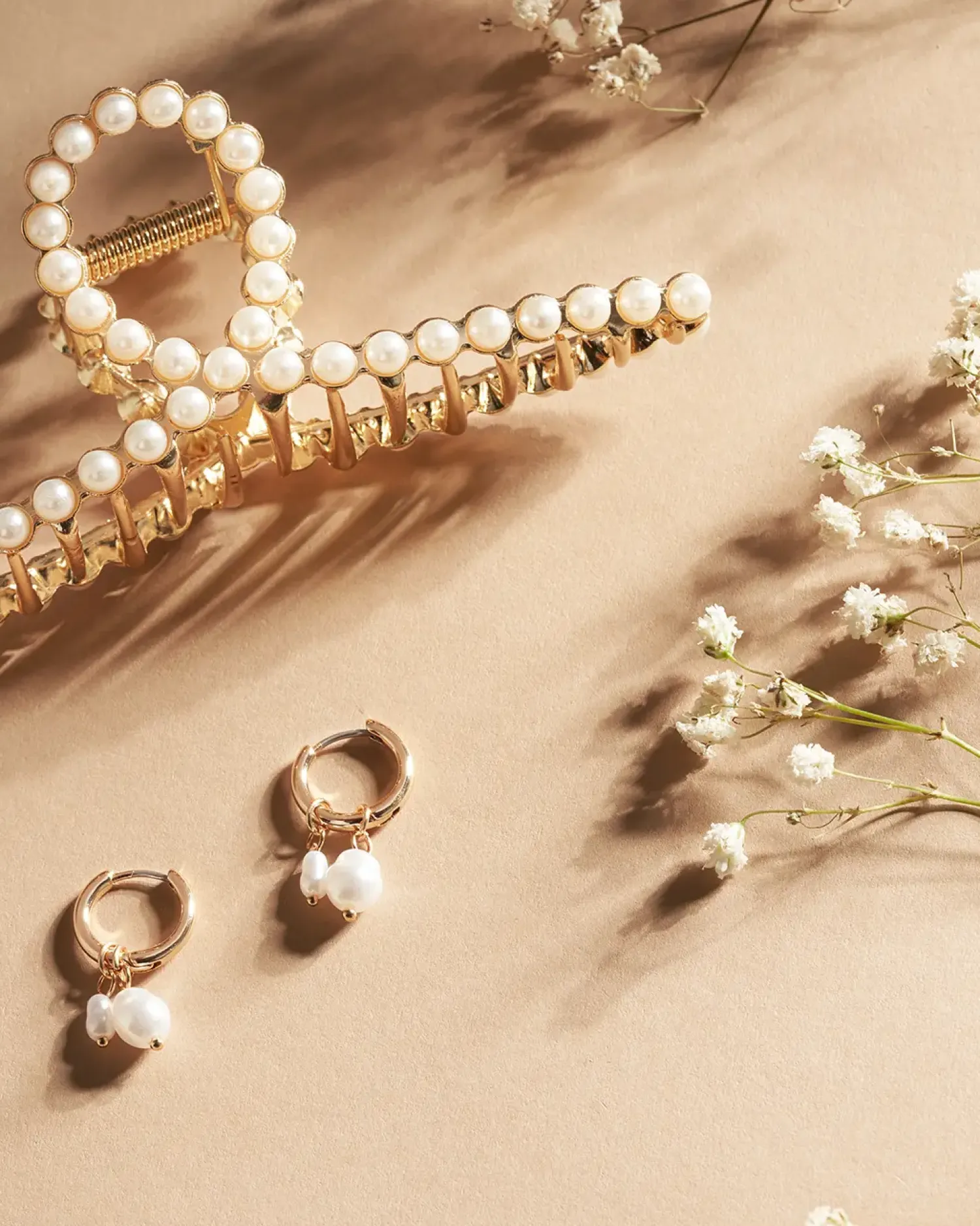 Bijou Brigitte Perlenschmuck|Haarklammern>Haarklammer - Golden Pearl gold, weiß