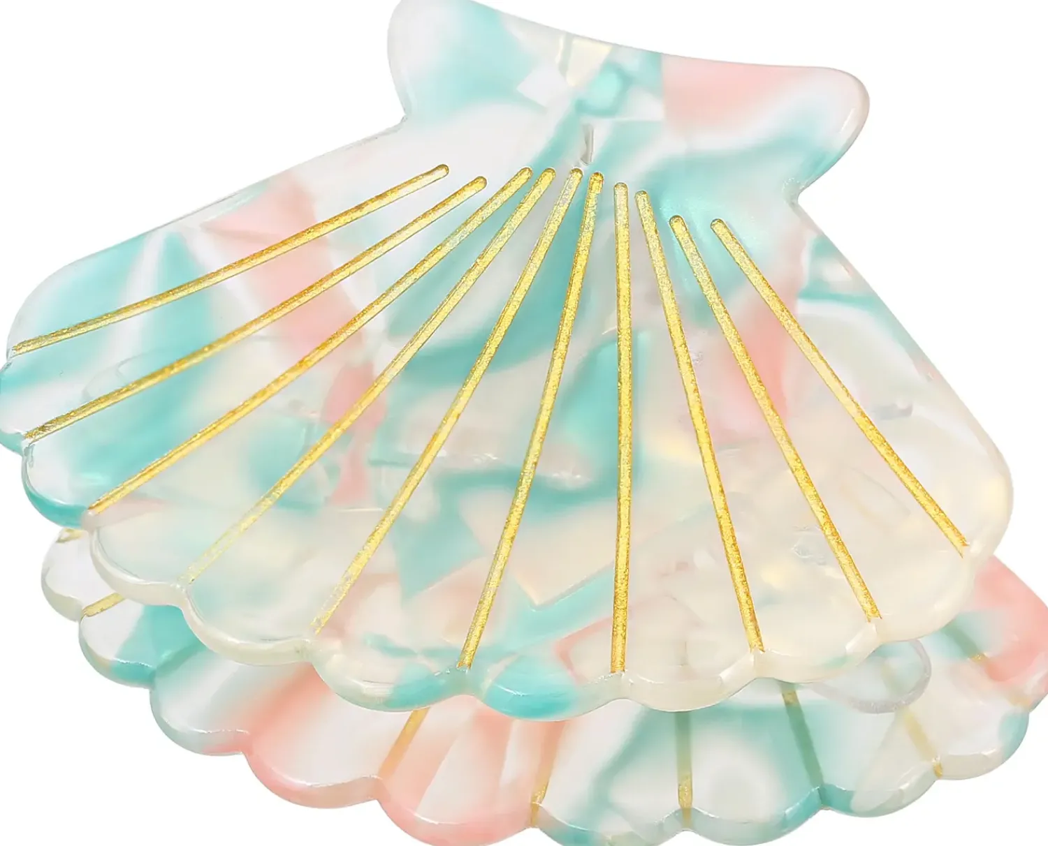 Bijou Brigitte Haarklammern|Muschelschmuck>Haarklammer - Pearly Shell blau, mehrfarbig