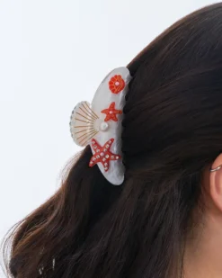 Bijou Brigitte Haarklammern|Maritimer Schmuck>Haarklammer - Sea Glitter weiß, rot