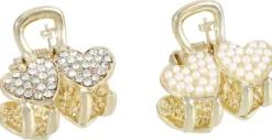 Bijou Brigitte Haarklammern>Haarklammer-Set - Dazzling Heart gold, weiß