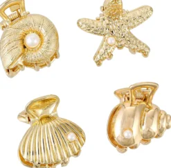 Bijou Brigitte Haarklammern|Muschelschmuck>Haarklammer-Set - en Shells gold