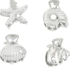 Bijou Brigitte Maritimer Schmuck|Haarklammern>Haarklammer-Set - Silver Shells silber