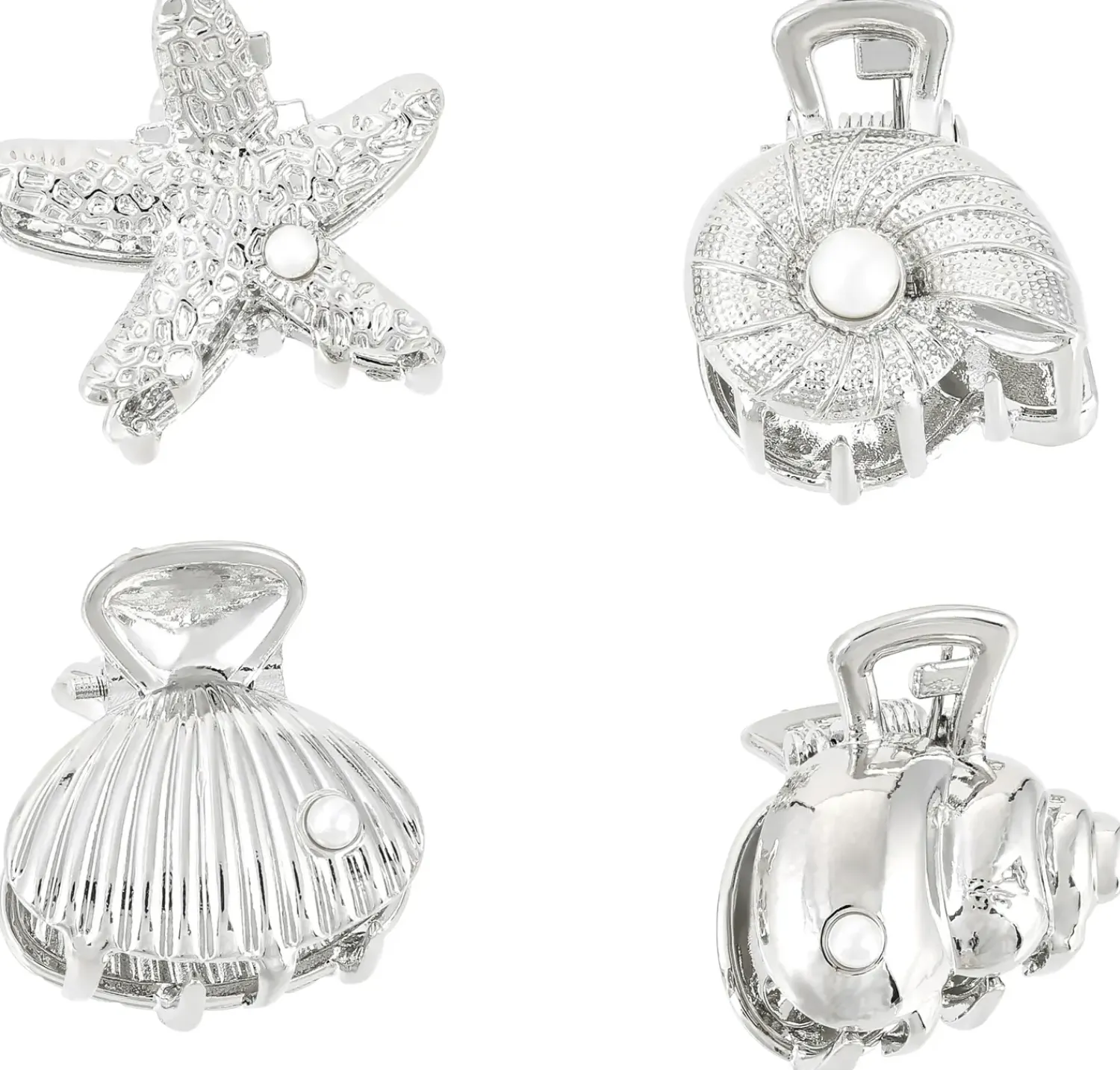Bijou Brigitte Maritimer Schmuck|Haarklammern>Haarklammer-Set - Silver Shells silber