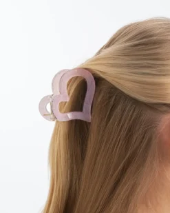 Bijou Brigitte Pastellschmuck|Haarklammern>Haarklammer - Sparkly Heart rosa