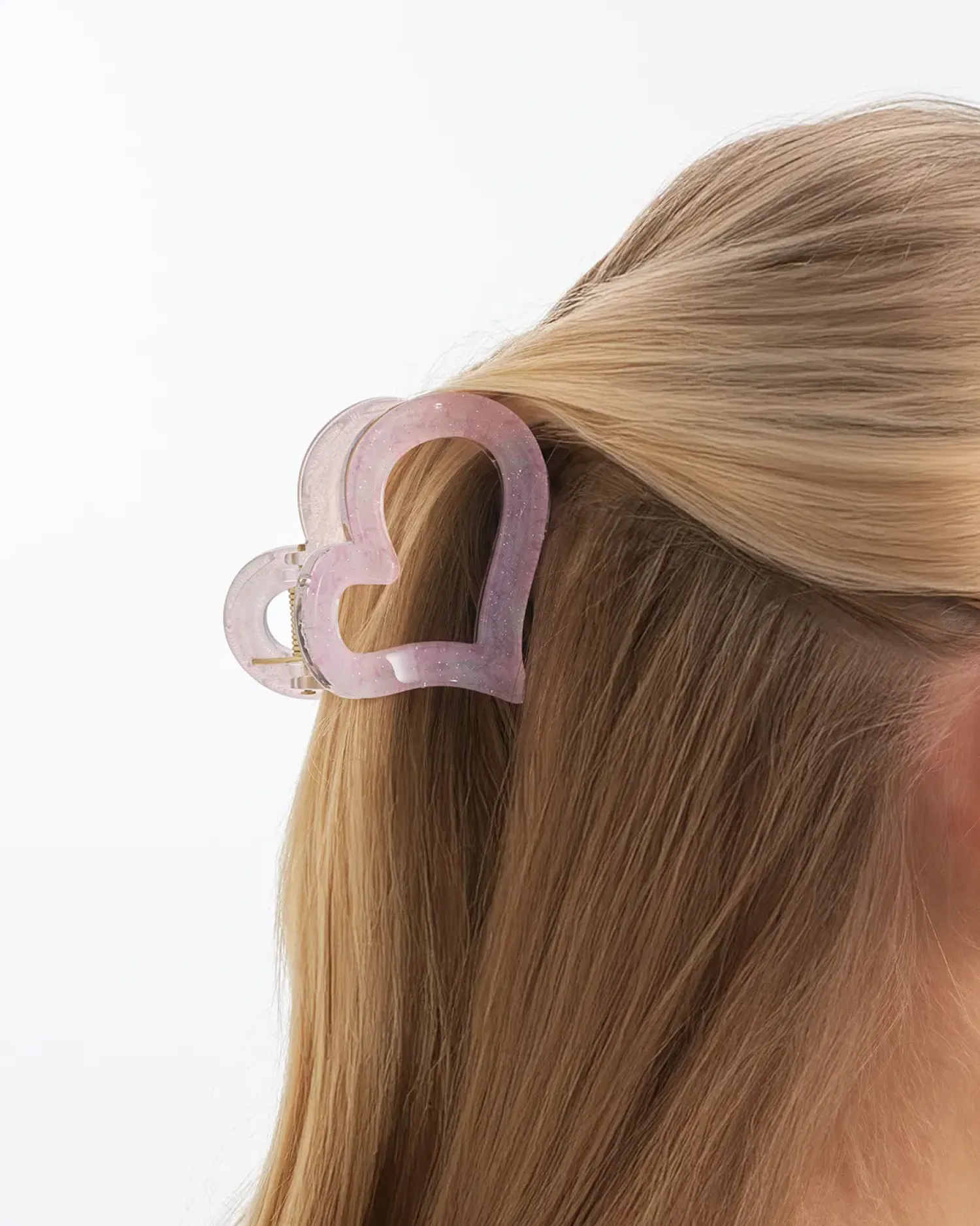 Bijou Brigitte Pastellschmuck|Haarklammern>Haarklammer - Sparkly Heart rosa