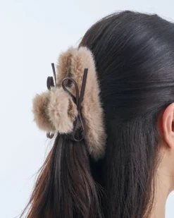 Bijou Brigitte Haarschleifen|Haarklammern>Haarklammer - Taupe Fuzz braun