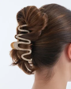 Bijou Brigitte Haarklammern>Haarklammer - Wavy Sparkle gold