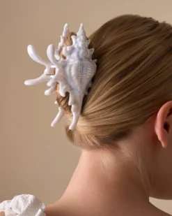 Bijou Brigitte Haarklammern|Muschelschmuck>Haarklammer - White Conch weiß