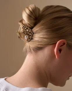 Bijou Brigitte Perlenschmuck|Haarklammern>Haarklammer - Wonderful Shell gold, weiß