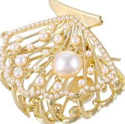 Bijou Brigitte Perlenschmuck|Haarklammern>Haarklammer - Wonderful Shell gold, weiß